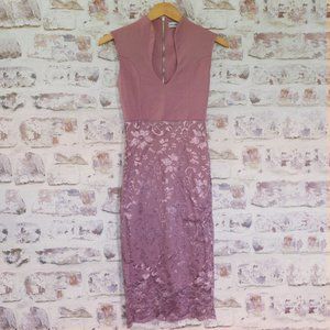 Almost Famous Mauve Pink Bodycon Lace Dress Size S
